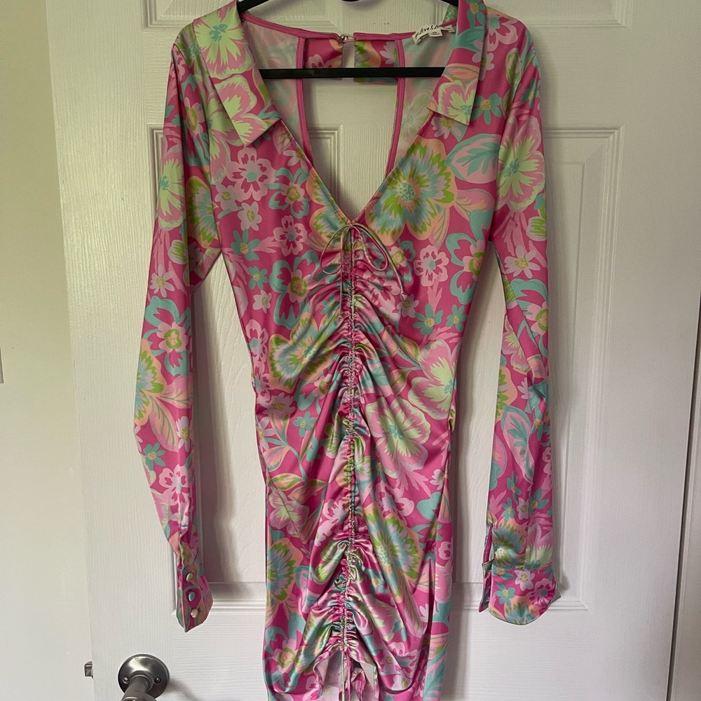 For Love And Lemons Pink Floral Dress